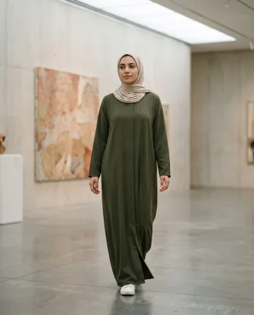 الصورة الثابتة للعارضة في المعرض التي تحوّلت إلى هذا المقطع